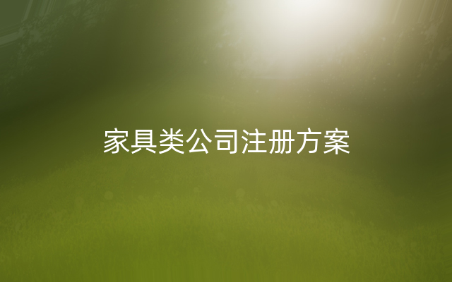 家具类公司注册方案